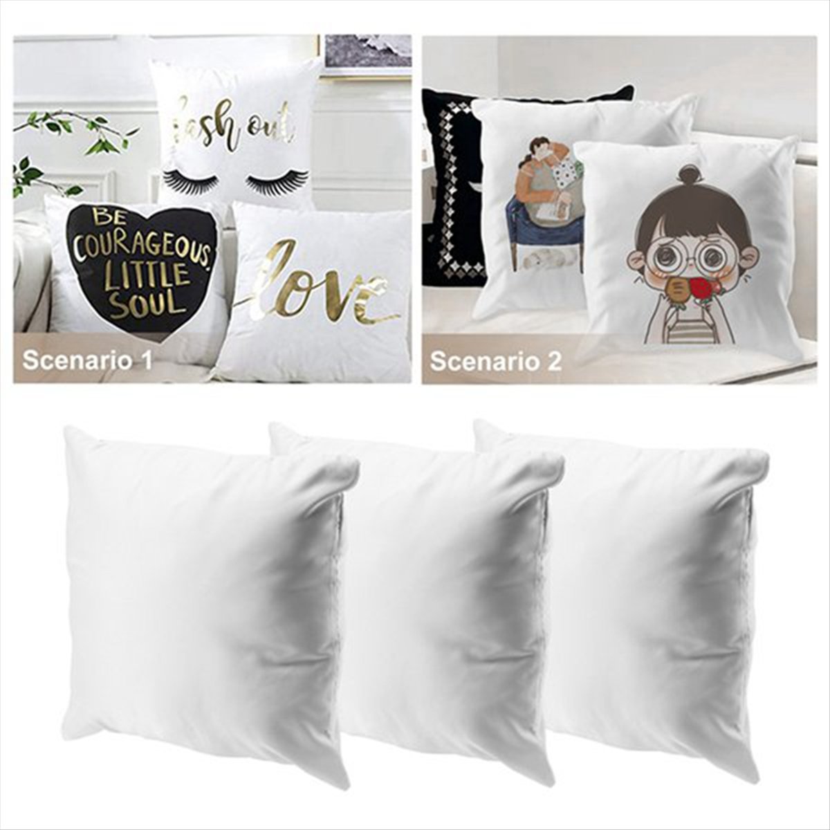 Pillow Cover Sublimation - N14R 상위 8개 승화 프린팅용 무지