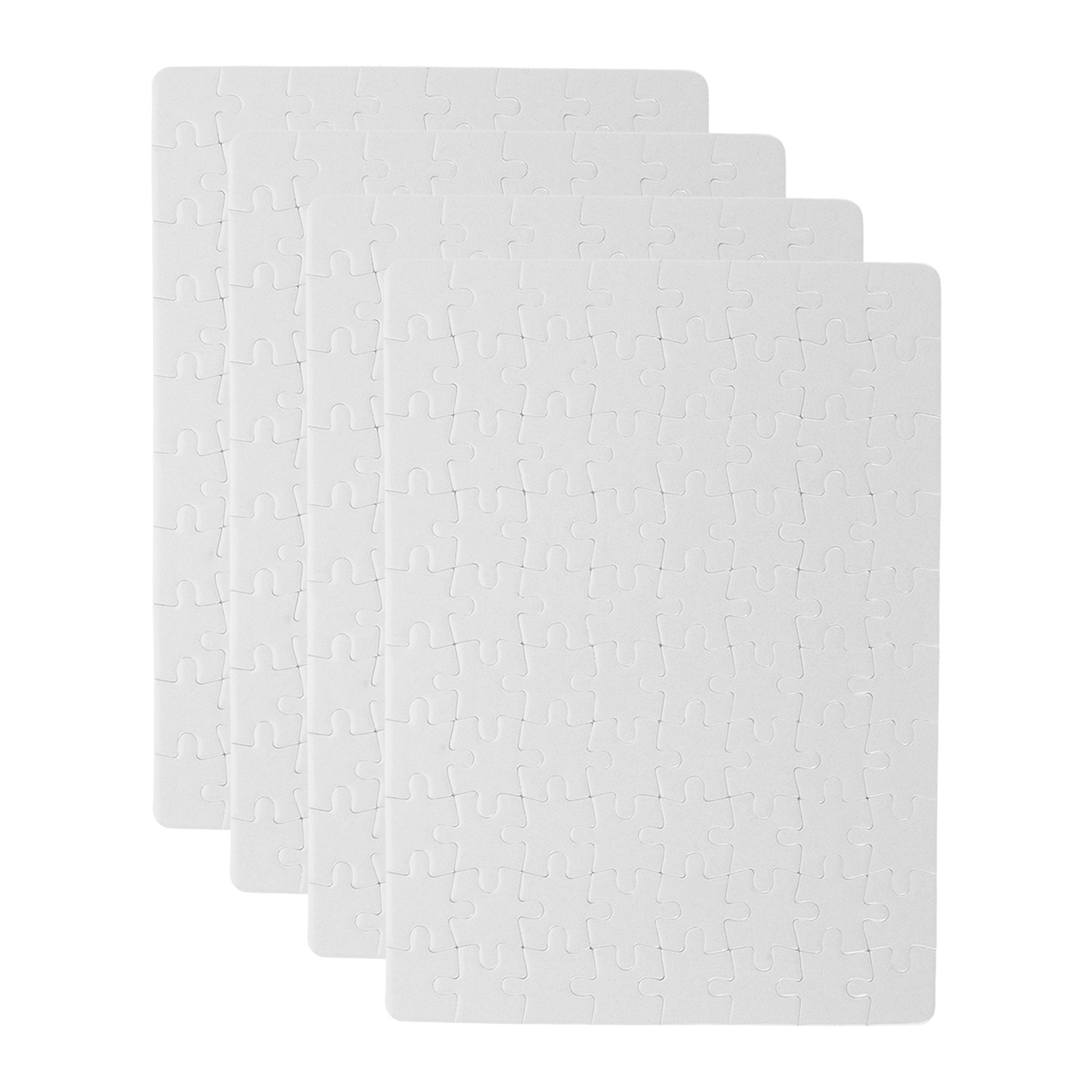 Puzzle Blank White - 4장의 흰색 퍼즐 조각, 승화 인쇄