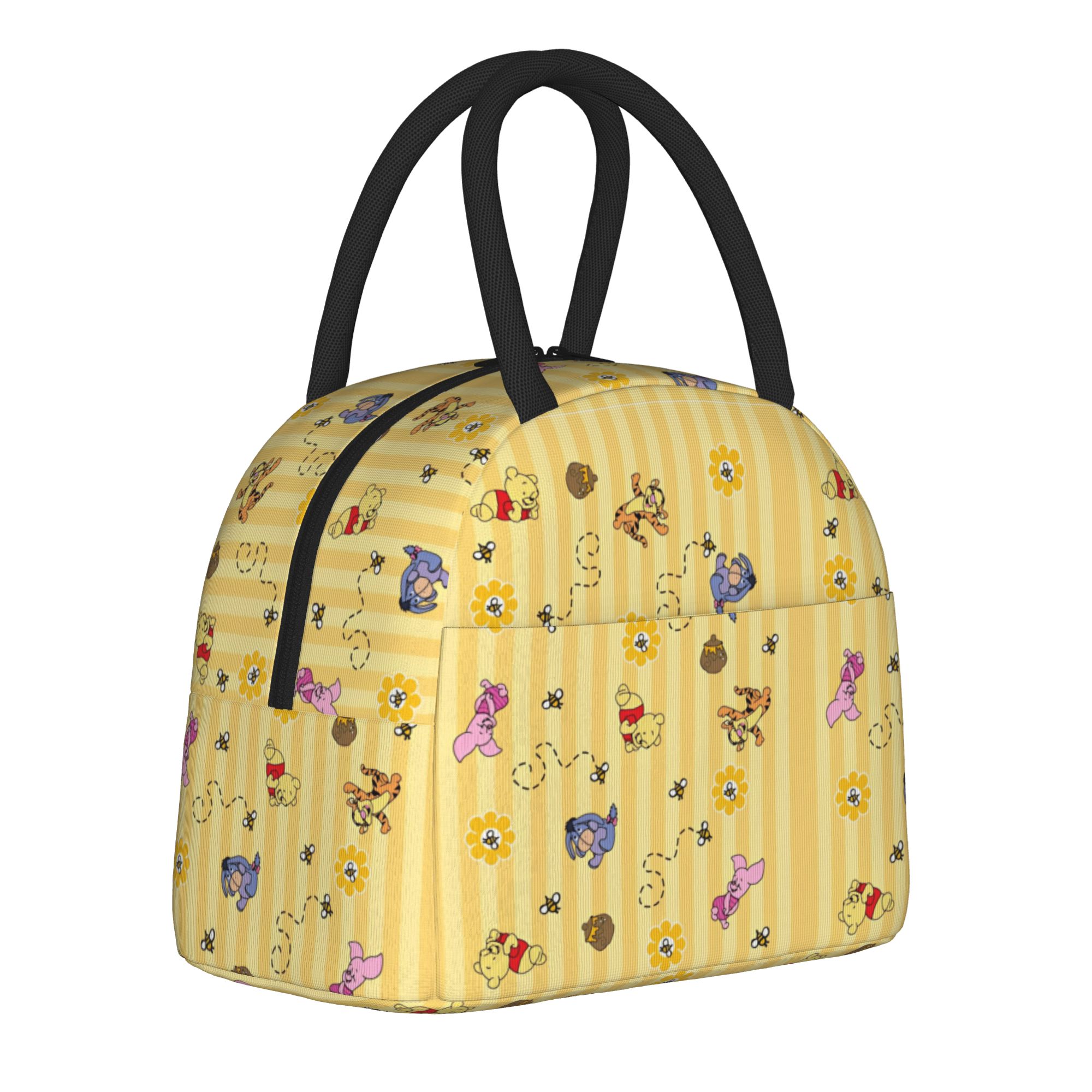 Tote Bag Sublimation - 귀여운 꿀과 꿀벌 보온 도시락 가방,