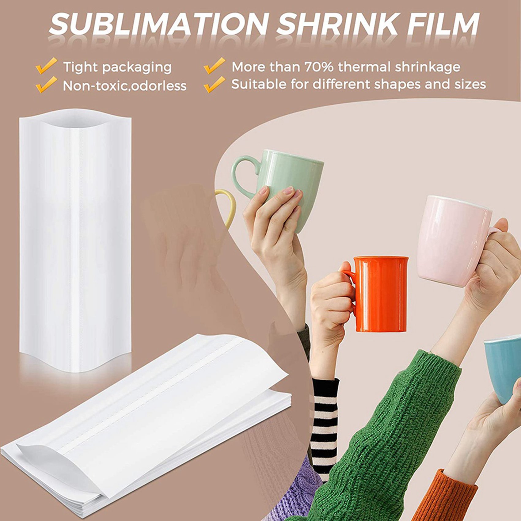 A74E-140Pcs 승화 수축 필름 5X10 인치 열 - Sublimation Mug White 리뷰 및 가격