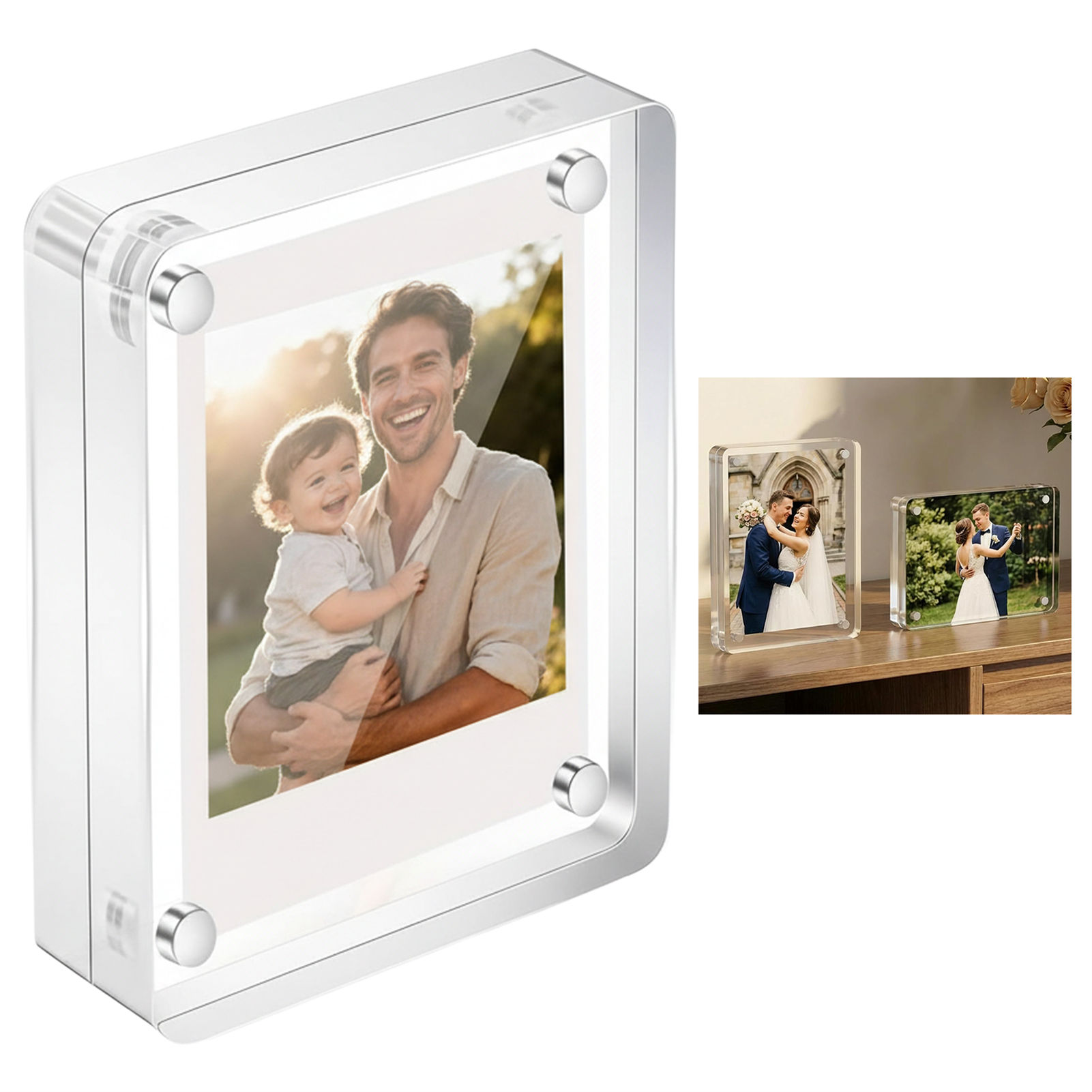 아크릴 자석 사진 액자 2.5x3.5인치 10+10mm - Photo Acrylic Block 리뷰 및 가격