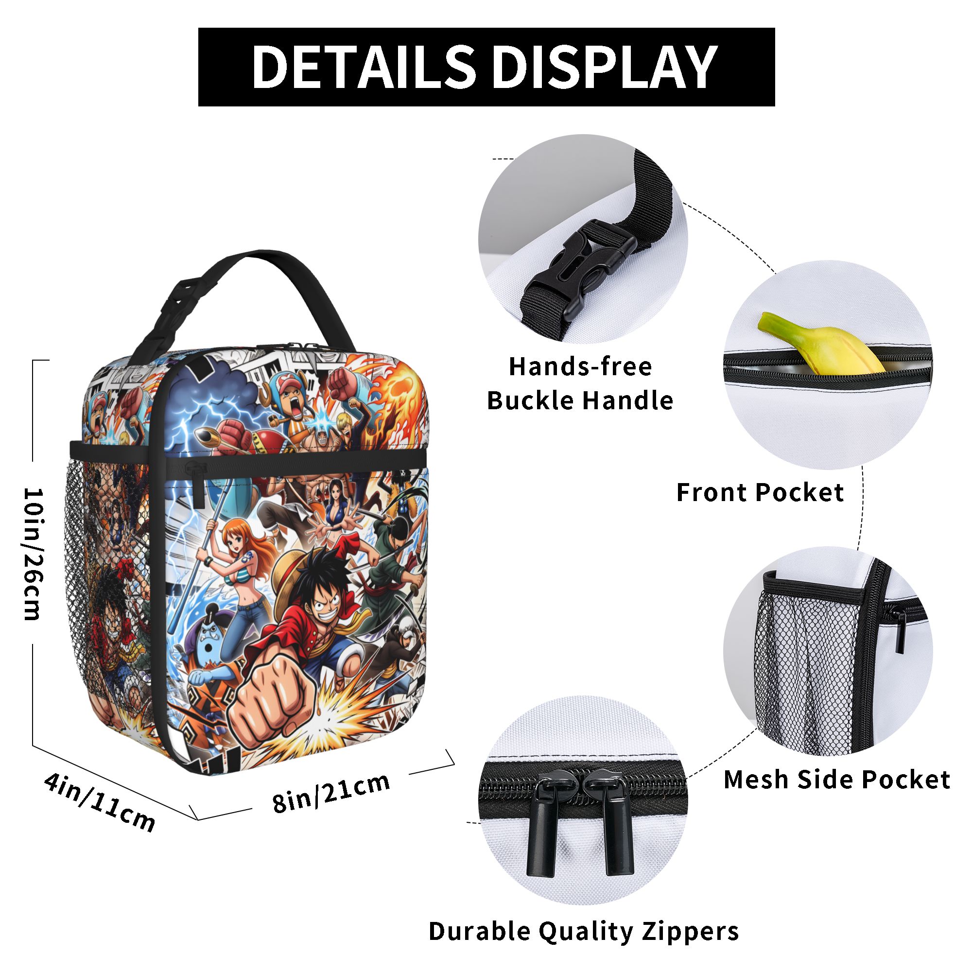 원피스 루피 보온 도시락 가방 여성용 재사용 가능 애니 - Tote Bag Sublimation 리뷰 및 가격